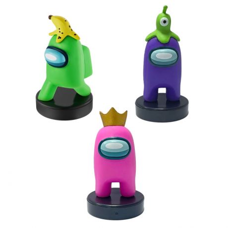 Игровые фигурки Among Us Игровой набор штампиков С бананом, с короной и фиолетовый серия 2 3 шт.