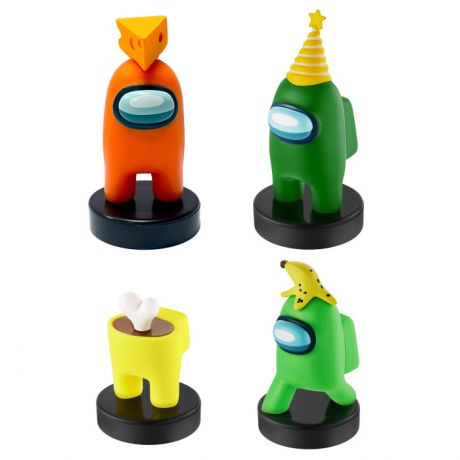 Игровые фигурки Among Us Игровой набор штампиков С сыром, с бананом, зеленый и желтый  серия 2 4 шт.