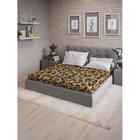 Простыни Ambesonne Натяжная простыня на двуспальную кровать Леопардовый узор 200х160 см