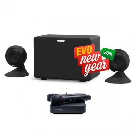 Караоке-система Evolution Комплект для караоке EVOBOX PLUS с микрофонами и стереосистемой Black/Black