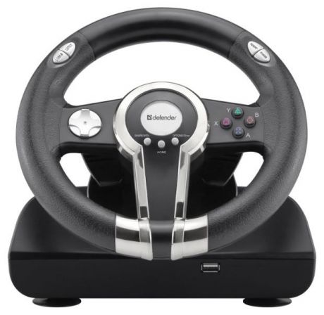 Игровой руль Defender Gotcha PC/PS3 с педалями, 12 кнопок