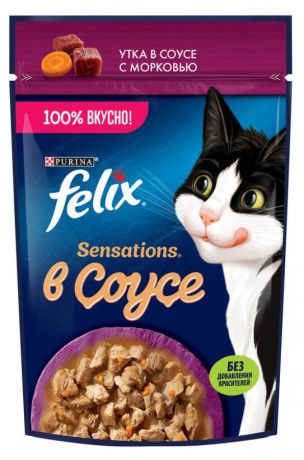 Корм влажный для кошек Felix с уткой в соусе, 75 г