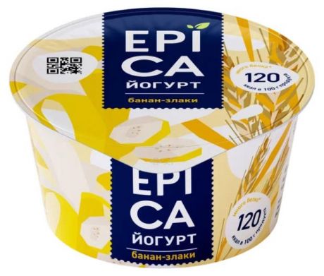 Йогурт EPICA с бананом и злаками 4,8%, 130 г