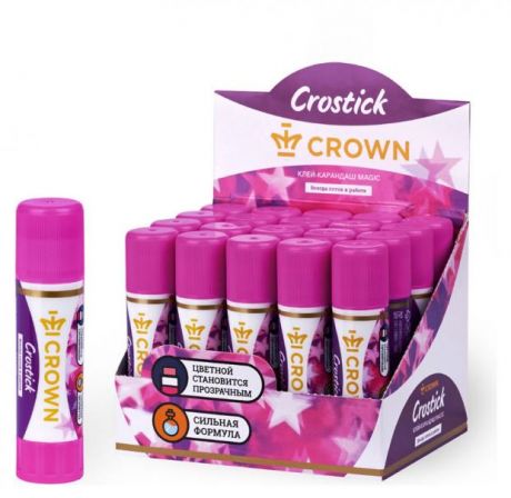 Клей-карандаш Crown Indicatorс цветным индикатором, 8 г