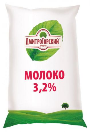 Молоко питьевое Дмитрогорское пастеризованное 3,2%, 900 мл