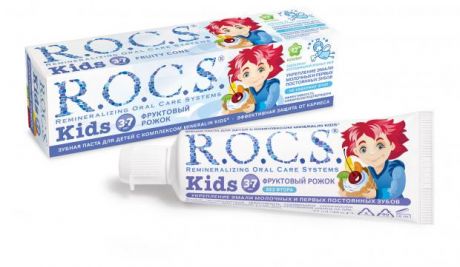 Зубная паста R.O.C.S. для детей Фруктовый рожок, без фтора", 45 г