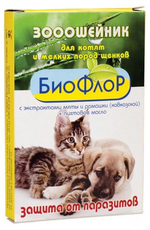 Ошейник для котят и мелких собак БиоФлор против блох в ассортименте, 30 см