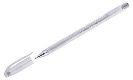 Ручка гелевая Crown Hi-Jell Metallic серебряная, 0,7 мм