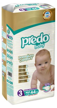 Подгузники Predo Baby 3 (4-9 кг), 44 шт