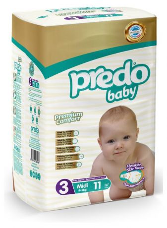 Подгузники Predo Baby 3 (4-9 кг), 11 шт