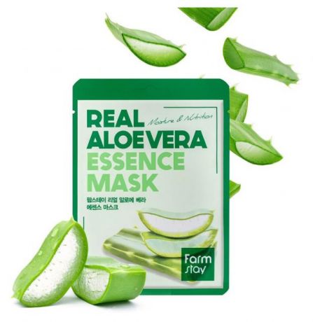Маска тканевая для лица FarmStay Real Aloe Vera Essence Mask с экстрактом алоэ, 23 мл
