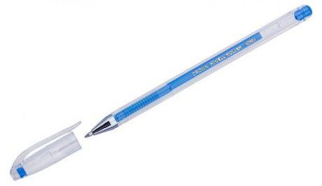 Ручка гелевая Crown Hi-Jell Color голубая, 0,7 мм