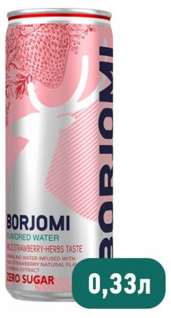 Вода питьевая Borjomi Flavored с ароматом дикой земляники и экстрактом артемизии, 330 мл