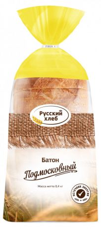 Батон Русский Хлеб Подмосковный нарезка, 400 г