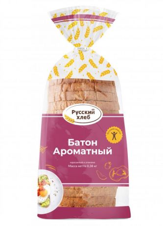 Батон Русский Хлеб Ароматный нарезка, 380 г