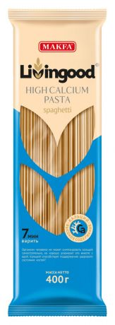 Макаронные изделия Livingood CALCIUM Spaghetti, 400 г