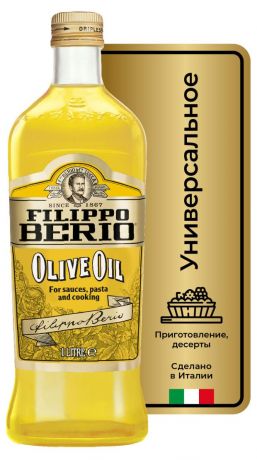 Масло оливковое Filippo Berio Pure рафинированное c добавлением нерафинированного, 1 л