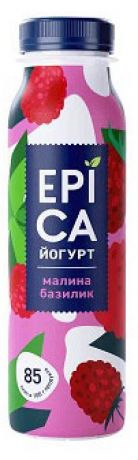Йогурт питьевой EPICA с малиной и базиликом 2,5%, 260 мл