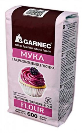 Мука Garnec с разрыхлителем без глютена, 600 г