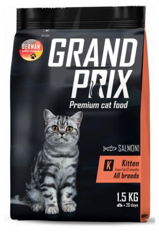 Сухой корм для котят GRAND PRIX Kitten с лососем 1.5 кг