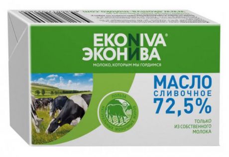 Масло сливочное ЭкоНива Крестьянское 72,5%, 180 г