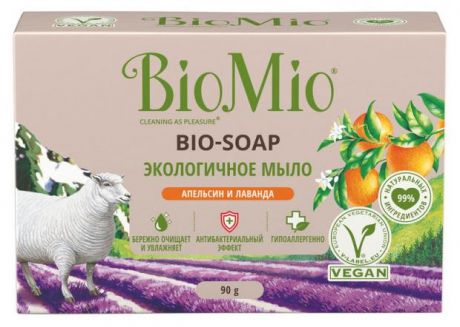 Экологичное туалетное мыло BioMio Bio-Soap Апельсин, лаванда и мята, 90 г