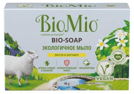 Экологичное туалетное мыло BioMio Bio-Soap Литсея и бергамот, 90 г