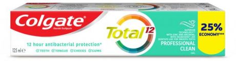 Зубная паста антибактериальная Colgate Total 12 Профессиональная чистка, 125 мл