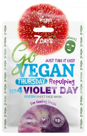 Тканевая Fresh маска для лица Go Vegan 7 Days Thursday Violet Day, 25 г
