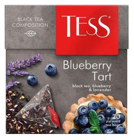 Чай черный Tess Blueberry Tart в пирамидках, 20 шт