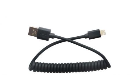 Кабель USB-Apple Lightning 8-pin Liberty Project Спираль черный, 1 м