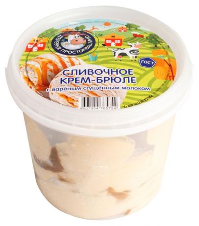 Мороженое сливочное Деревня Простоквашино крем-брюле БЗМЖ, 400 г
