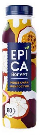 Йогурт питьевой EPICA с маракуйей и мангостином 2,5%, 260 мл