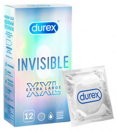 Презервативы из натурального латекса Durex Invisible XXL No12