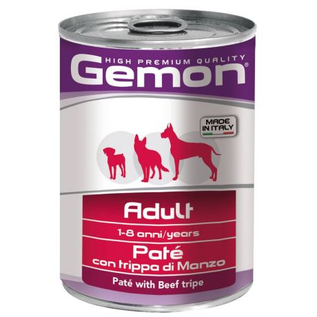Корм для собак Gemon паштет говяжий рубец банка 400г
