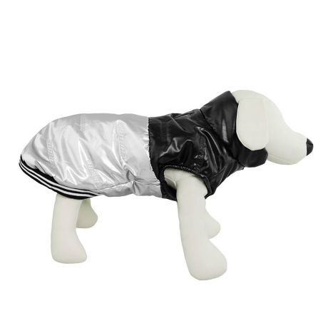 Куртка-жилет для собак Не Один Дома Металлик, серебряная, L, длина спинки 40см