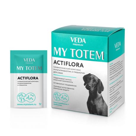 Синбиотический комплекс для собак ВЕДА My Totem Actiflora мультипробиотик и пребиотик 30шт
