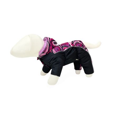 Комбинезон для собак OSSO-Fashion на синтепоне 28 (девочка) морозные узоры/малина