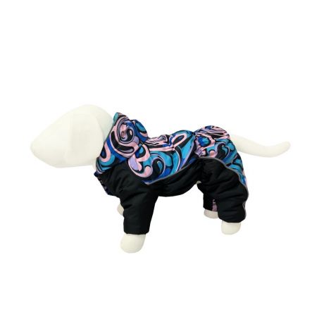 Комбинезон для собак OSSO-Fashion на синтепоне 28 (мальчик) морозные узоры/бирюза