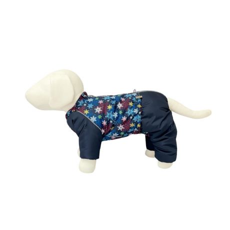 Комбинезон для собак OSSO-Fashion Снежинка р.25 (мальчик) темно-синий/принт