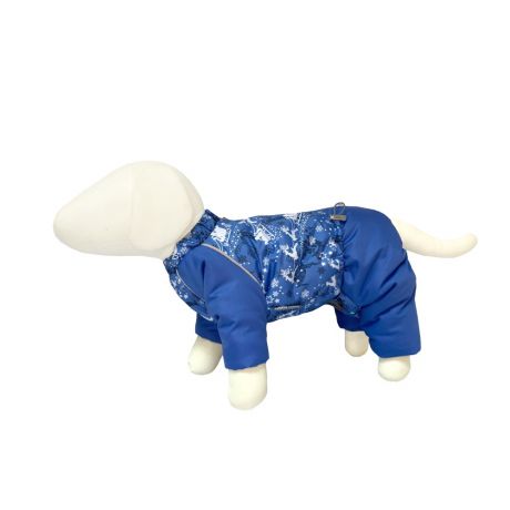 Комбинезон для собак OSSO-Fashion Снежинка р.28 (мальчик) олени/принт синий
