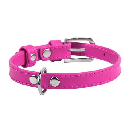 Ошейник для собак COLLAR Waudog Glamour без украшений (ширина 9мм, длина 19-25см) розовый
