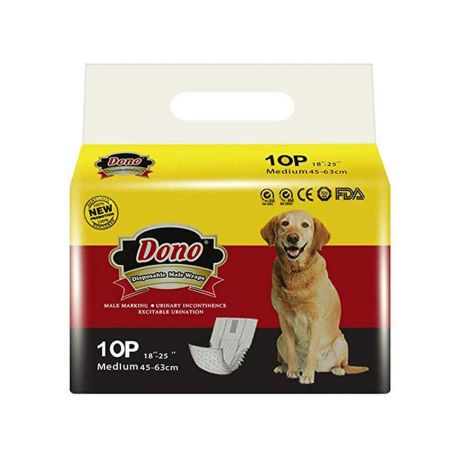 Пояса для кобелей Dono Male Pet Diaper с индикацией наполнения, одноразовые,размер М, 18-25 кг, 10шт
