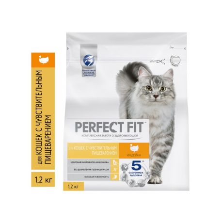 Корм для кошек PERFECT FIT для стерилизованных курица сух. 1,2кг