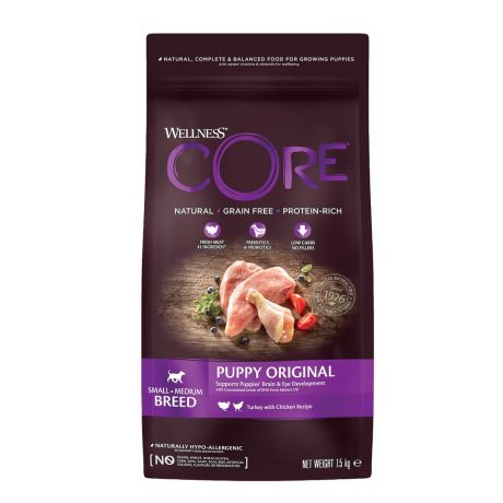 Корм для щенков Wellness CORE Puppy беззерновой индейка с курицей сух. 1,5кг