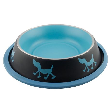 Миска для животных Foxie Uni-Tinge Non Skid Bowl металлическая 700мл голубая