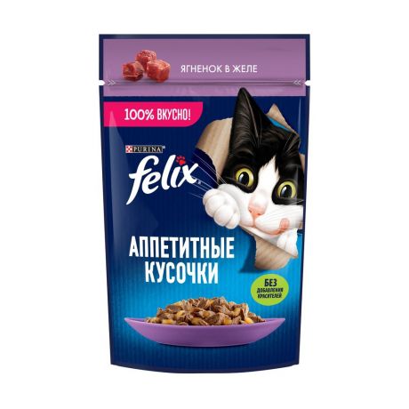 Корм для кошек FELIX Аппетитные Кусочки Ягненок пауч 75г