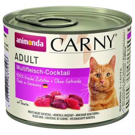 Корм для кошек Animonda CARNY ADULT коктейль из разных сортов мяса для взрослых кошек конс. 200гр