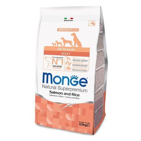 Корм для собак Monge Dog Speciality лосось с рисом сух. 2,5кг