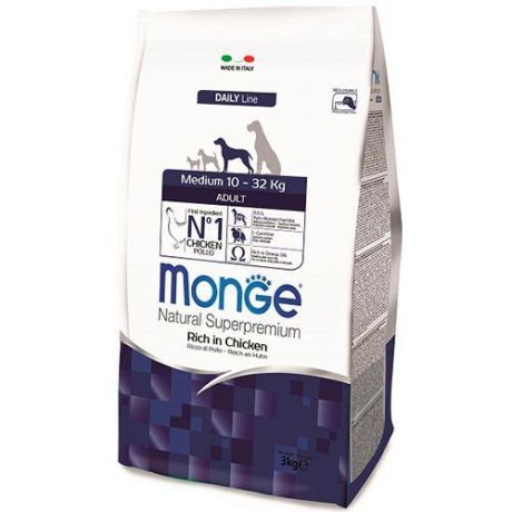 Корм для собак Monge Dog Medium корм для взрослых собак средних пород сух. 3кг